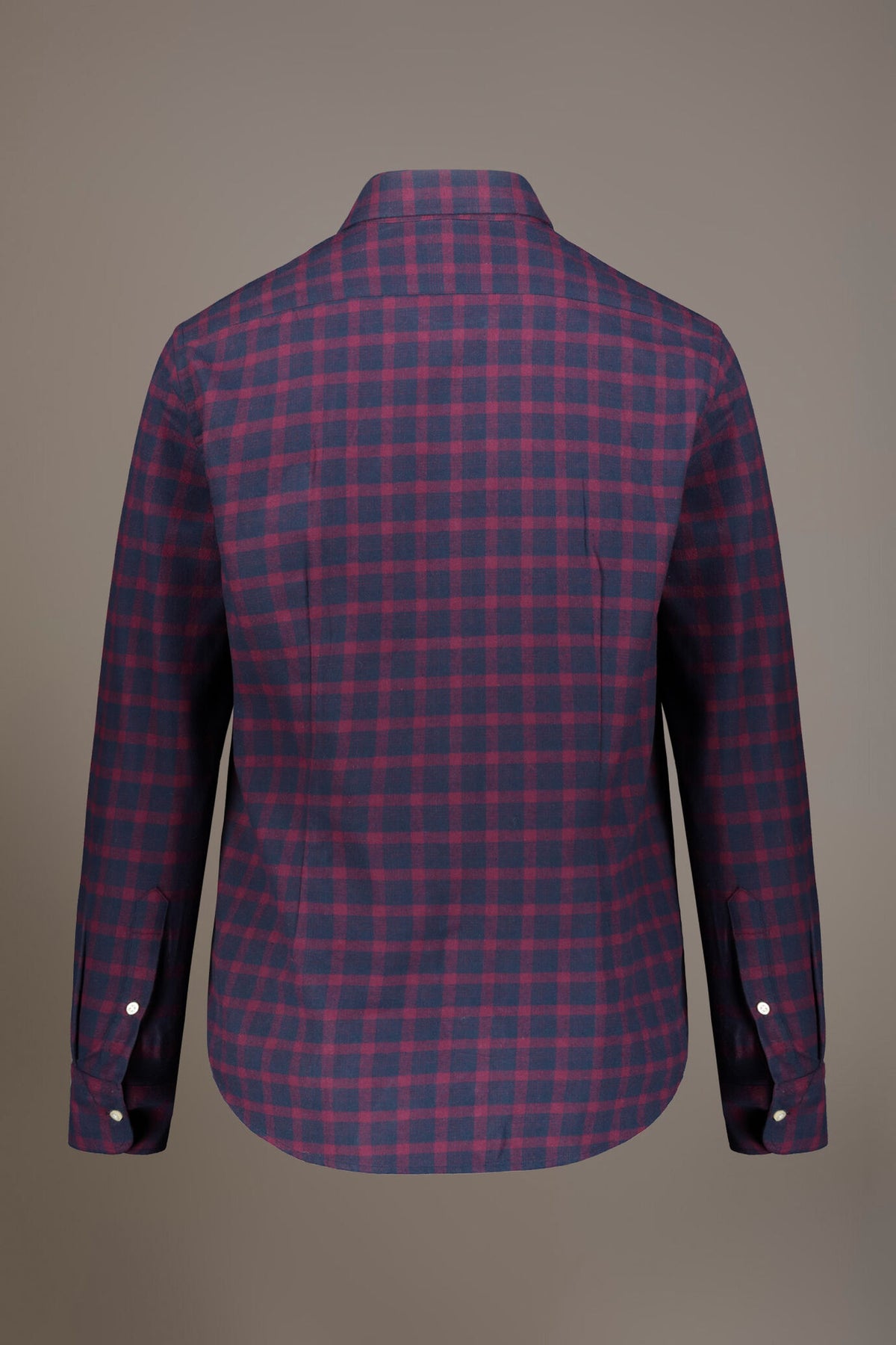 Casual shirt with french collar comfort fit checked flannel fabric