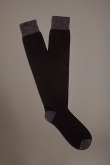 Long solid color socks in stockinette stitch made in Italy