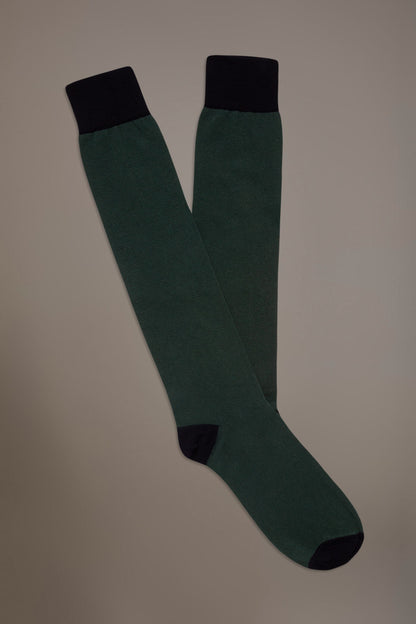 Long solid color socks in stockinette stitch made in Italy