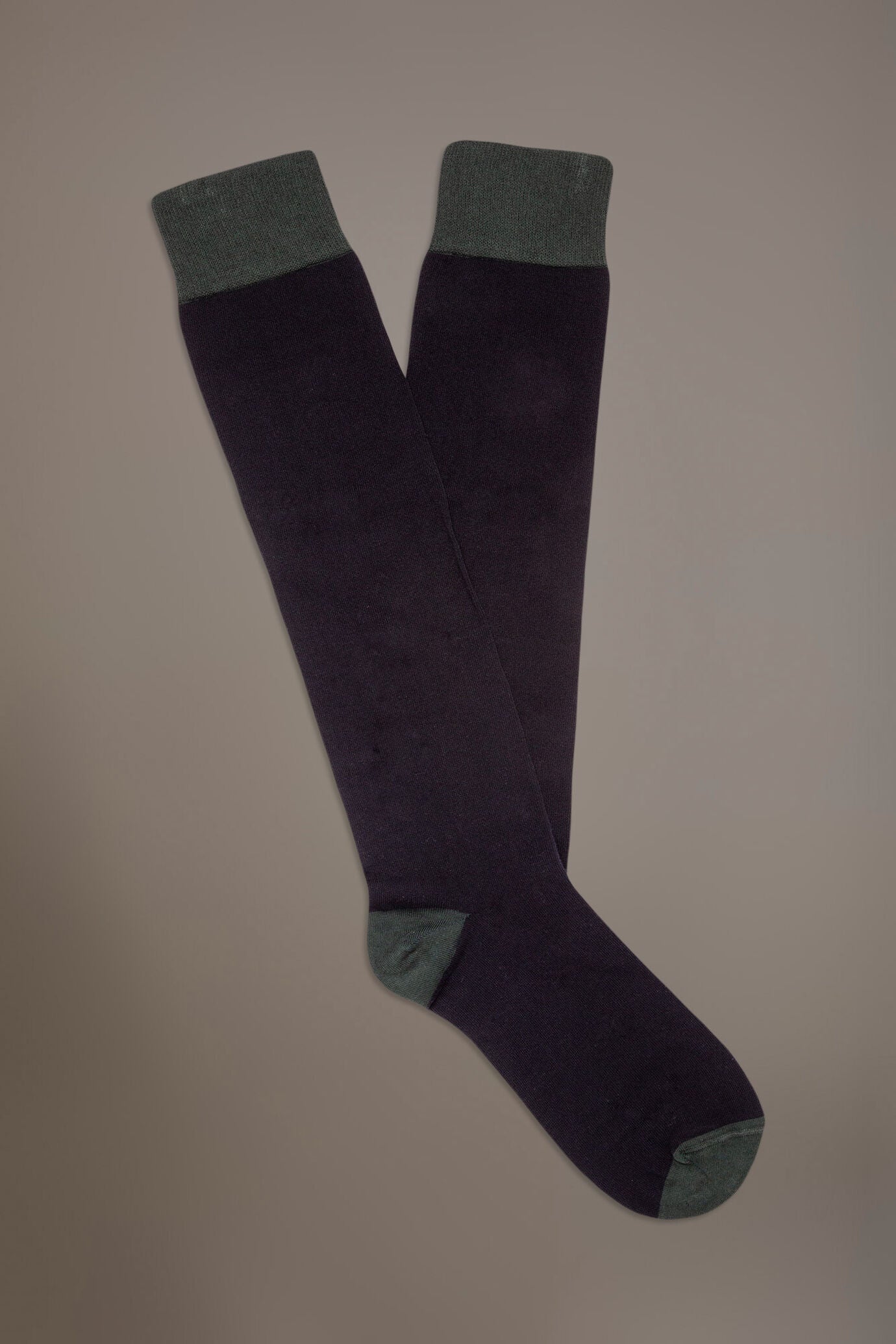 Long solid color socks in stockinette stitch made in Italy