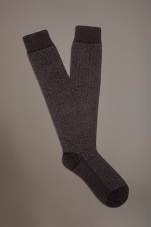 Long socks in stockinette stitch made in Italy