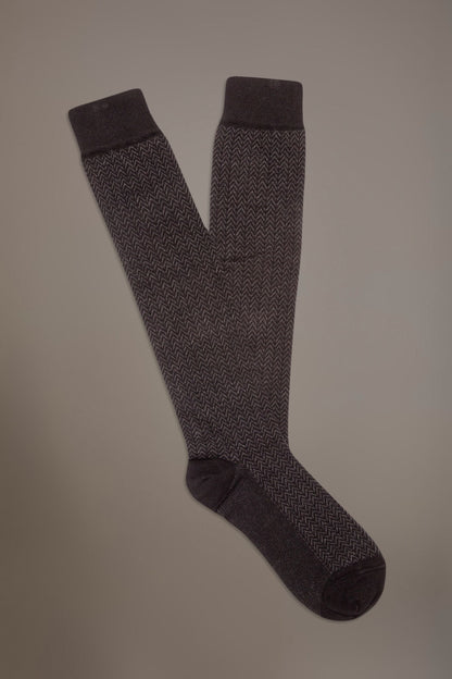 Long socks in stockinette stitch made in Italy