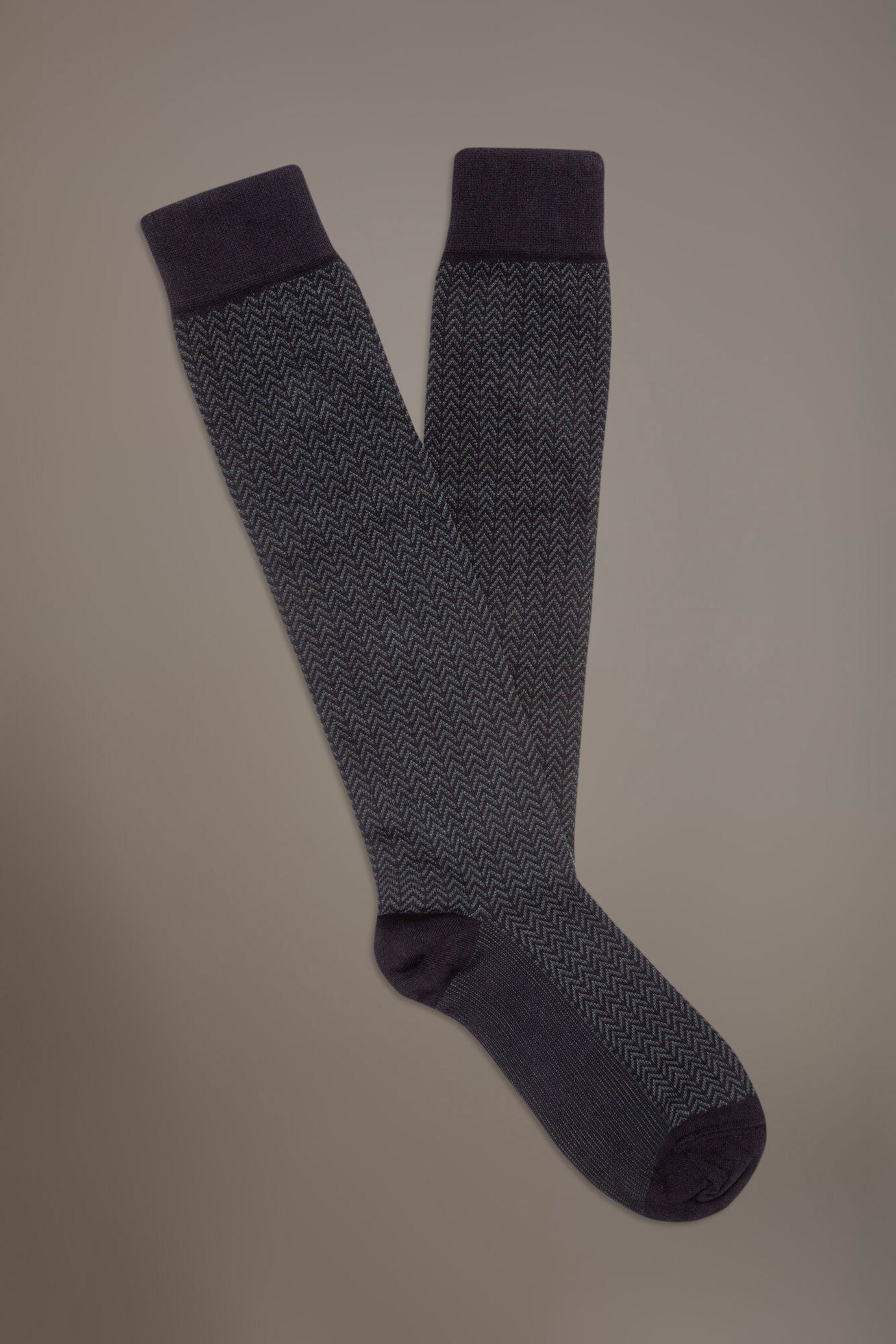 Long socks in stockinette stitch made in Italy