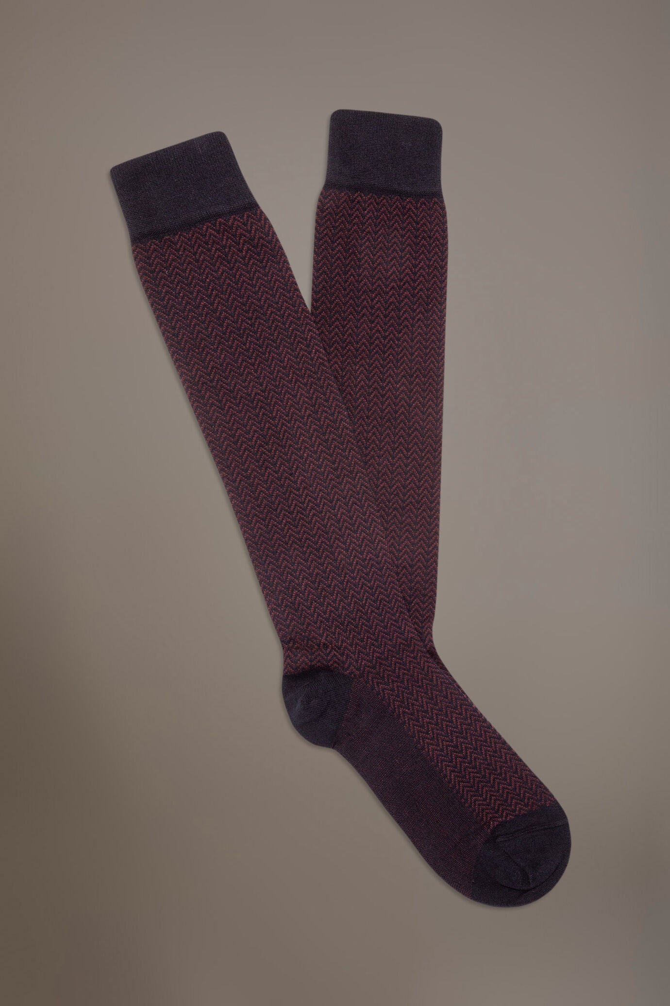 Long socks in stockinette stitch made in Italy