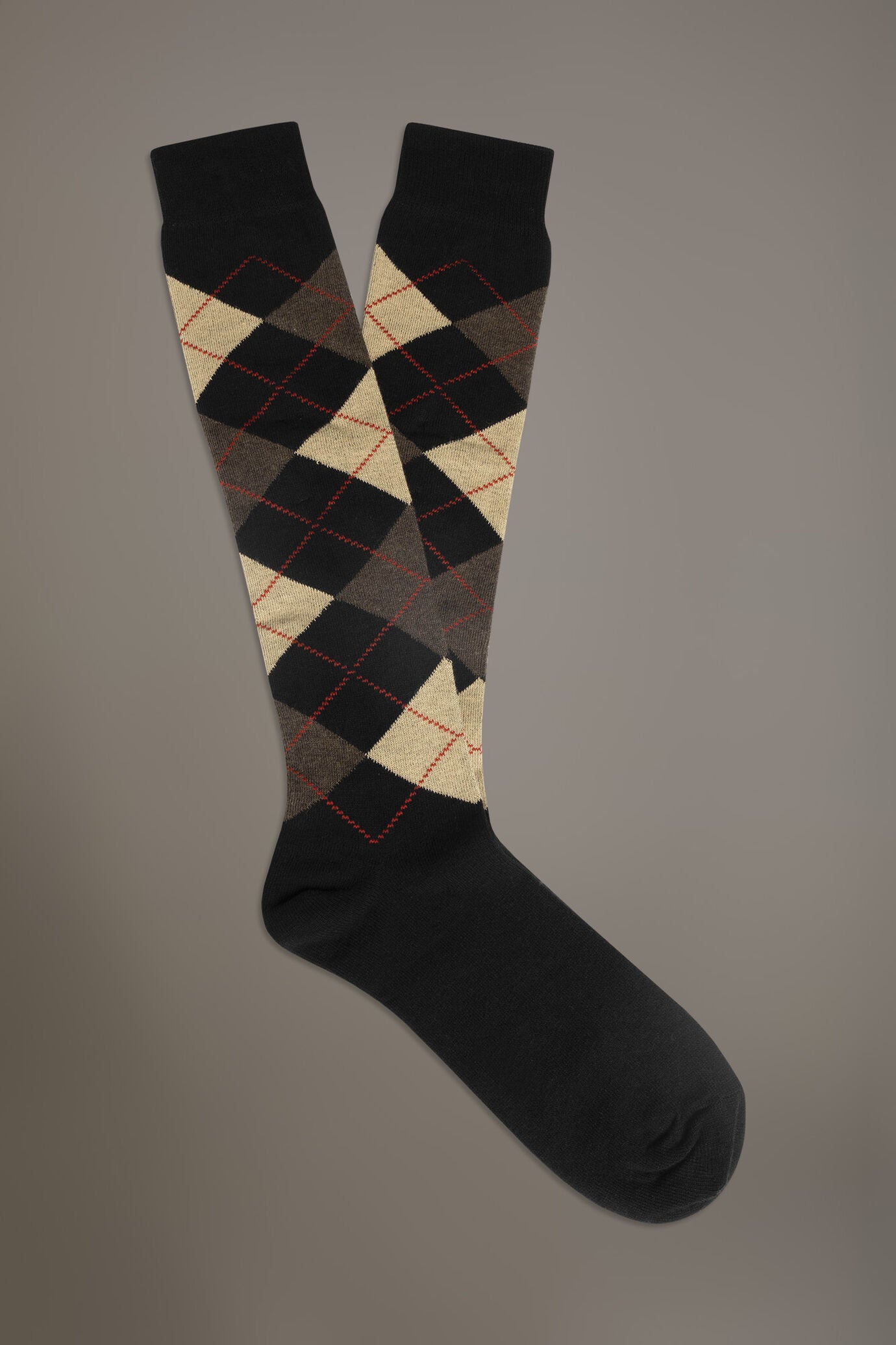 Long socks in stockinette stitch made in Italy