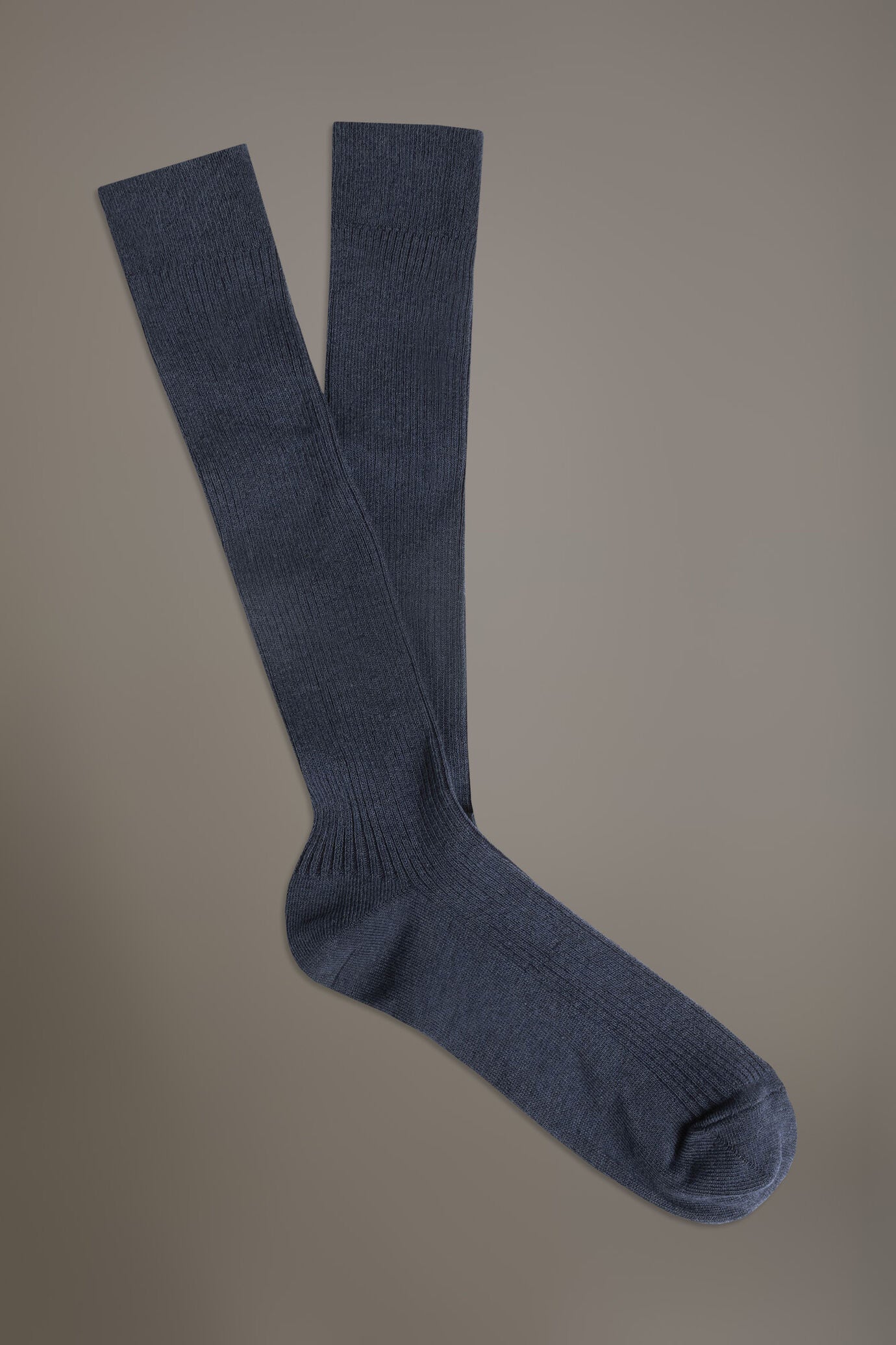 Long socks in ribbed knit made in Italy