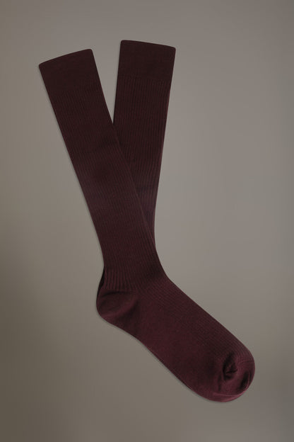 Long socks in ribbed knit made in Italy