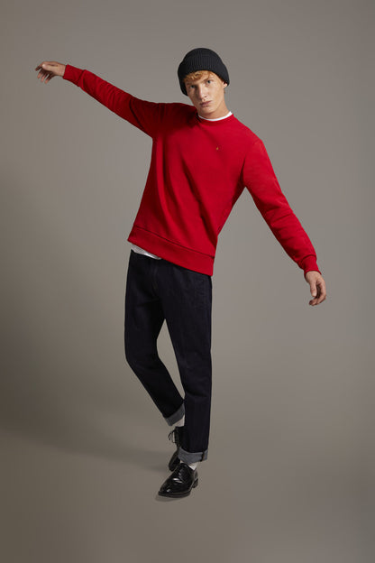 Round neck 100% cotton sweatshirt made in Italy