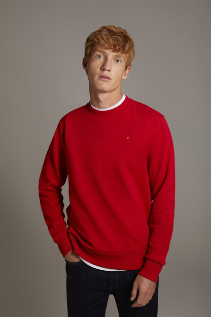 Round neck 100% cotton sweatshirt made in Italy