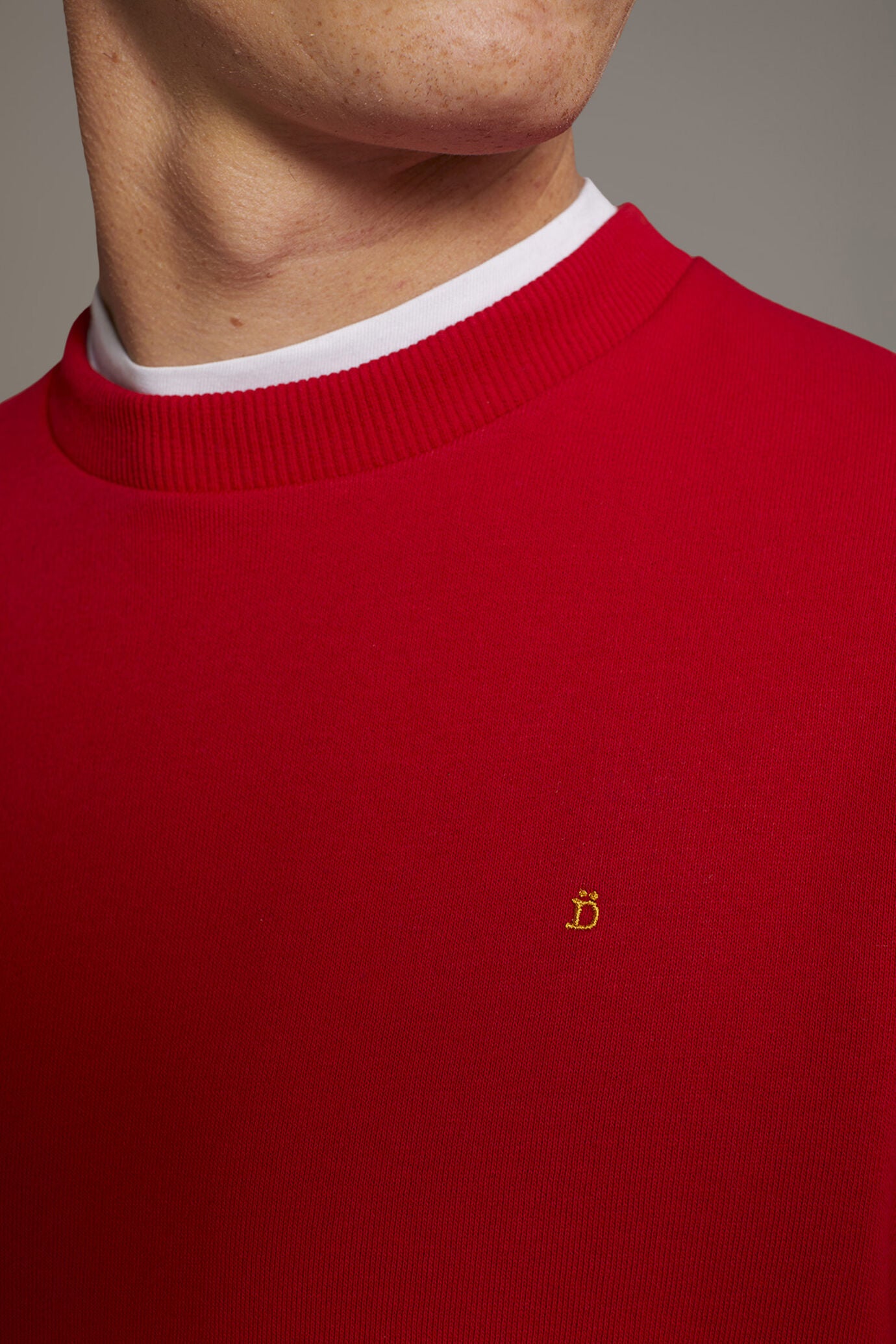 Round neck 100% cotton sweatshirt made in Italy