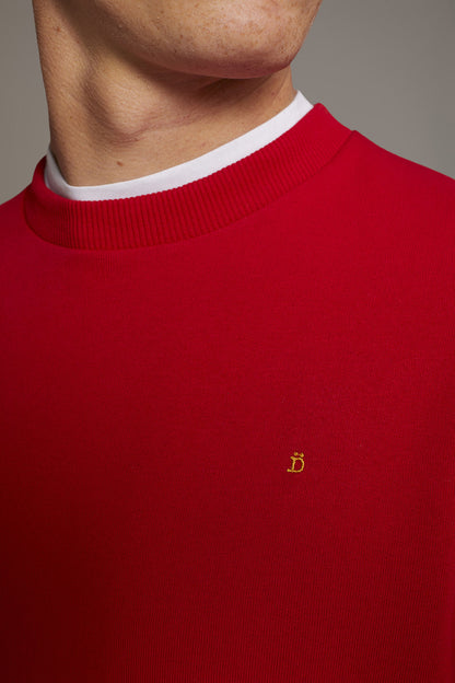 Round neck 100% cotton sweatshirt made in Italy