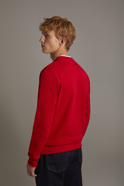 Round neck 100% cotton sweatshirt made in Italy