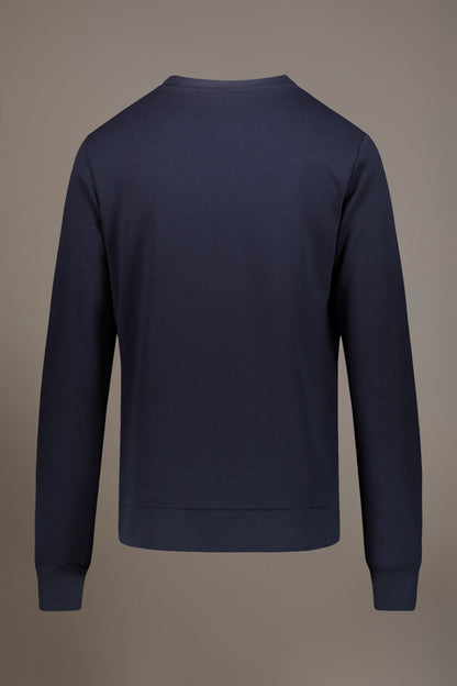 Round neck 100% cotton sweatshirt made in Italy
