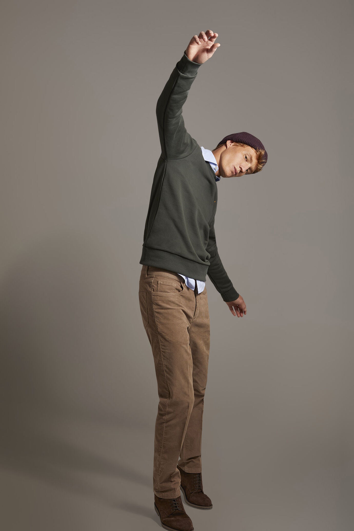 Round neck 100% cotton sweatshirt made in Italy
