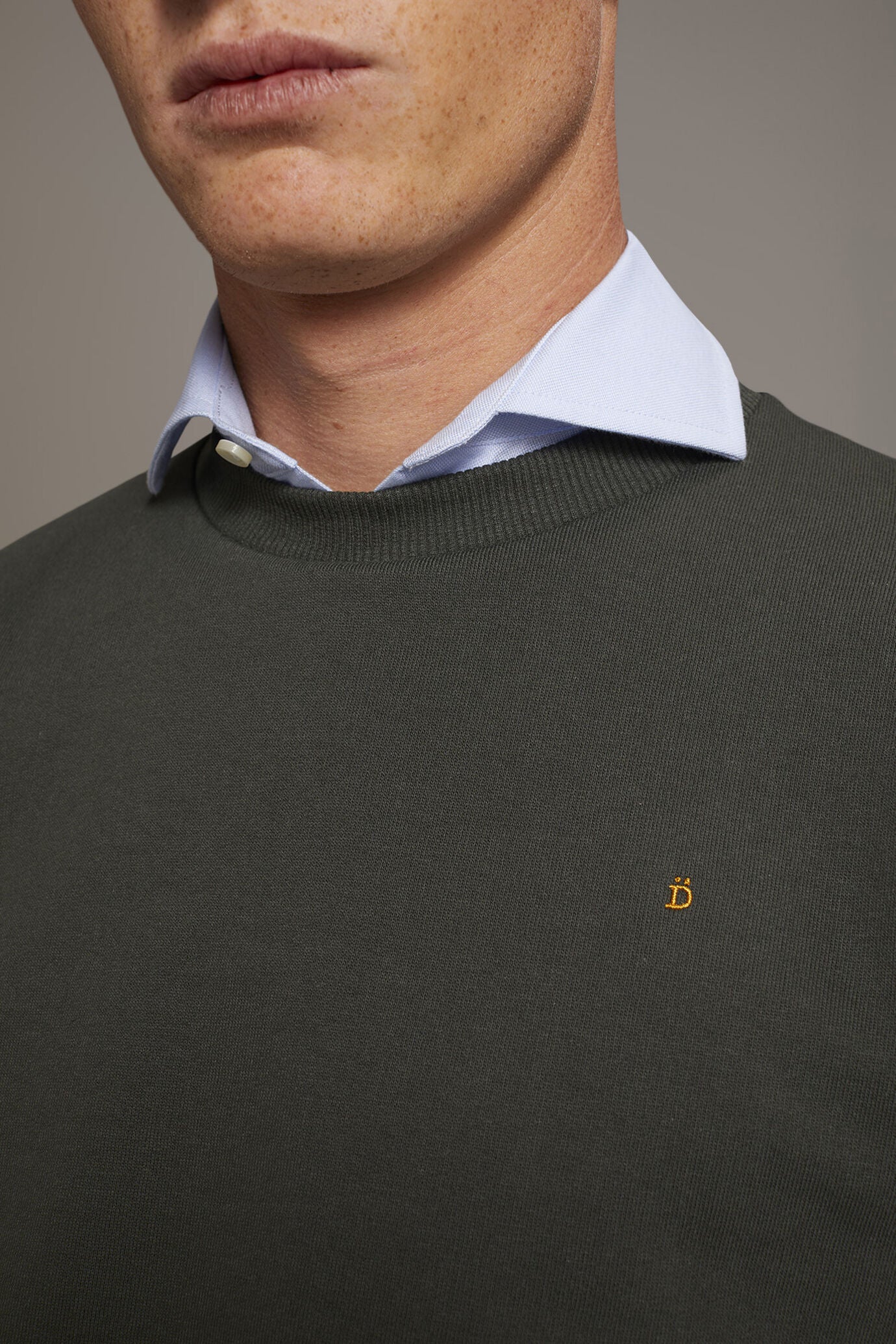 Round neck 100% cotton sweatshirt made in Italy