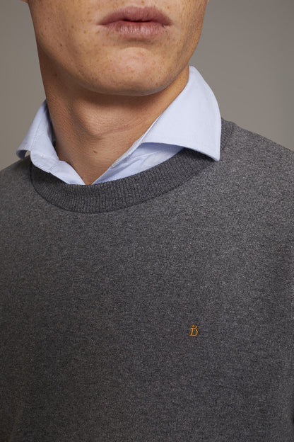 Round neck 100% cotton sweatshirt made in Italy