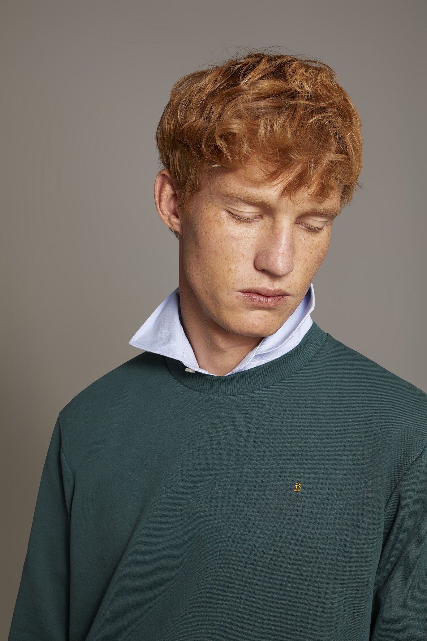 Round neck 100% cotton sweatshirt made in Italy