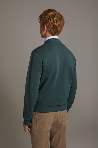 Round neck 100% cotton sweatshirt made in Italy