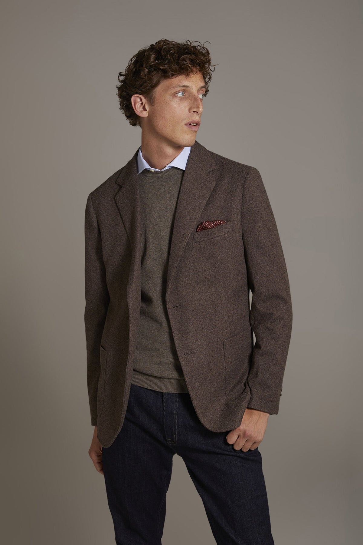Single-breasted jersey jacket