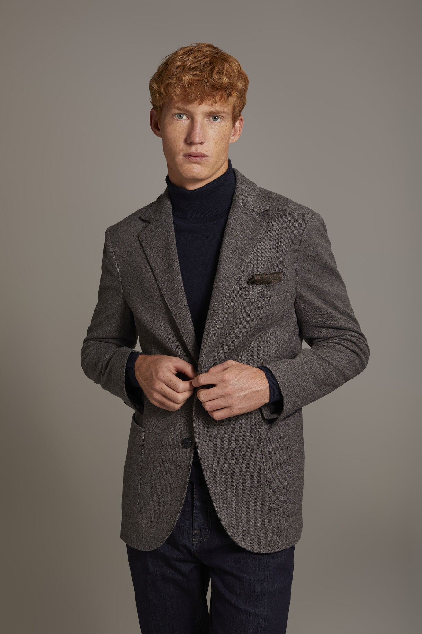 Single-breasted jersey jacket