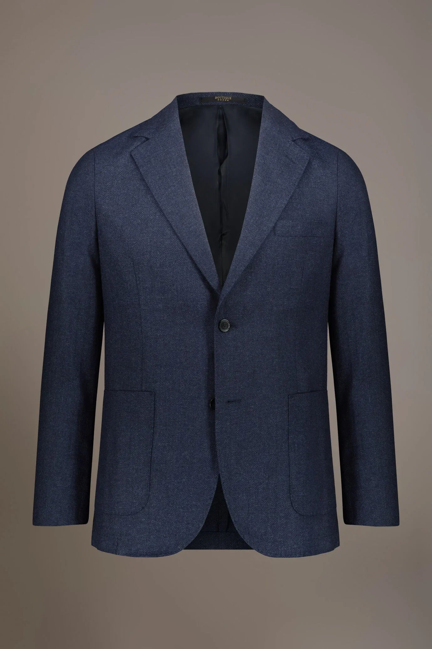 Single-breasted jacket with patch pockets in wool blend