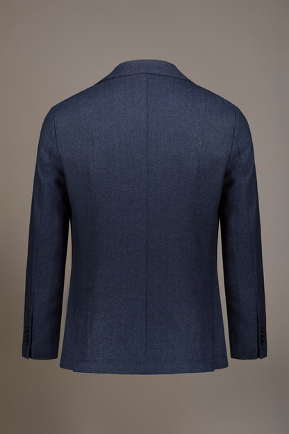 Single-breasted jacket with patch pockets in wool blend