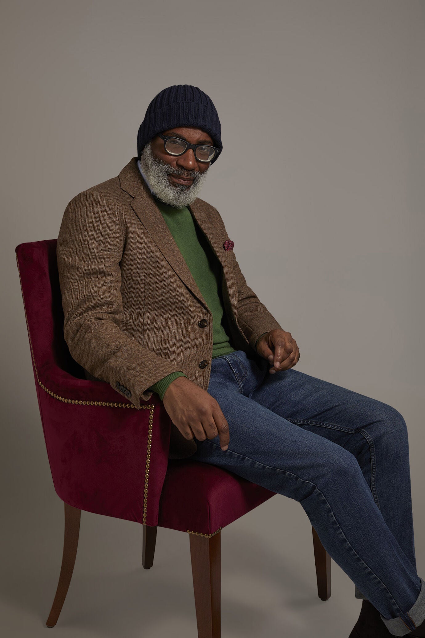 Single-breasted jacket with patch pockets in wool blend