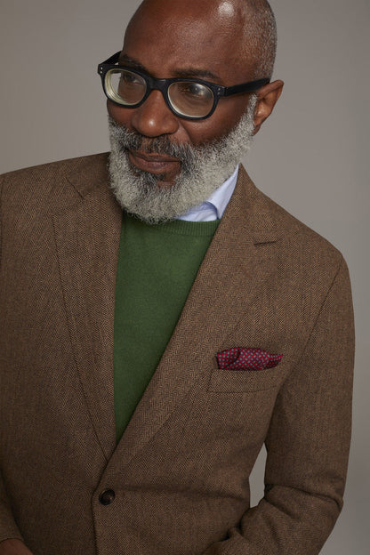 Single-breasted jacket with patch pockets in wool blend