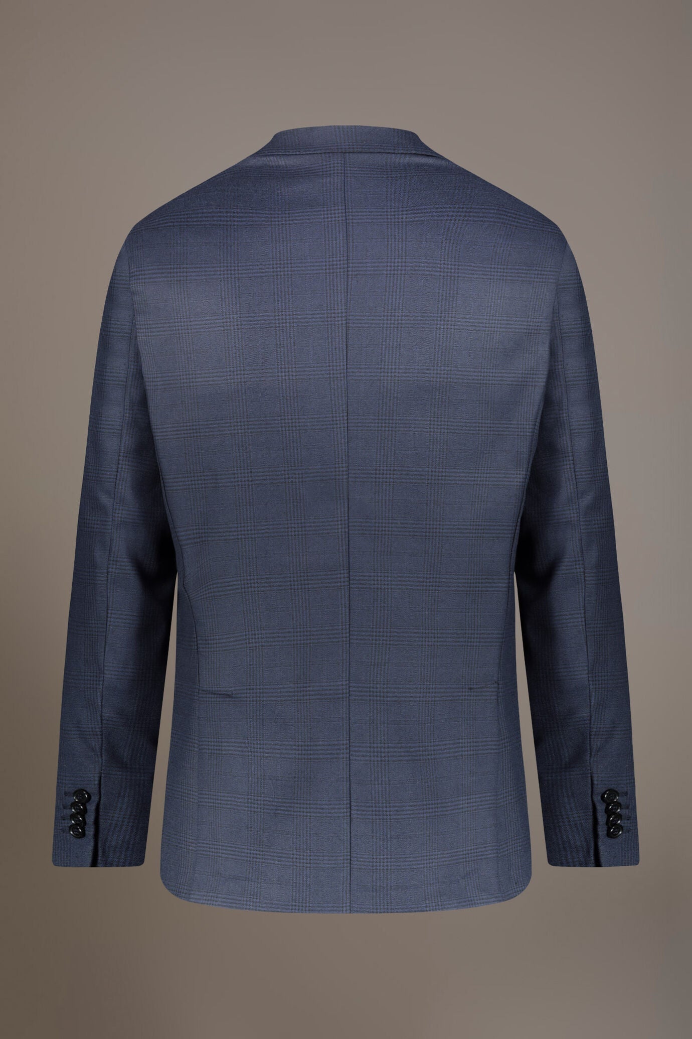 Single-breasted jacket with flap pockets in prince of wales fabric made in Italy