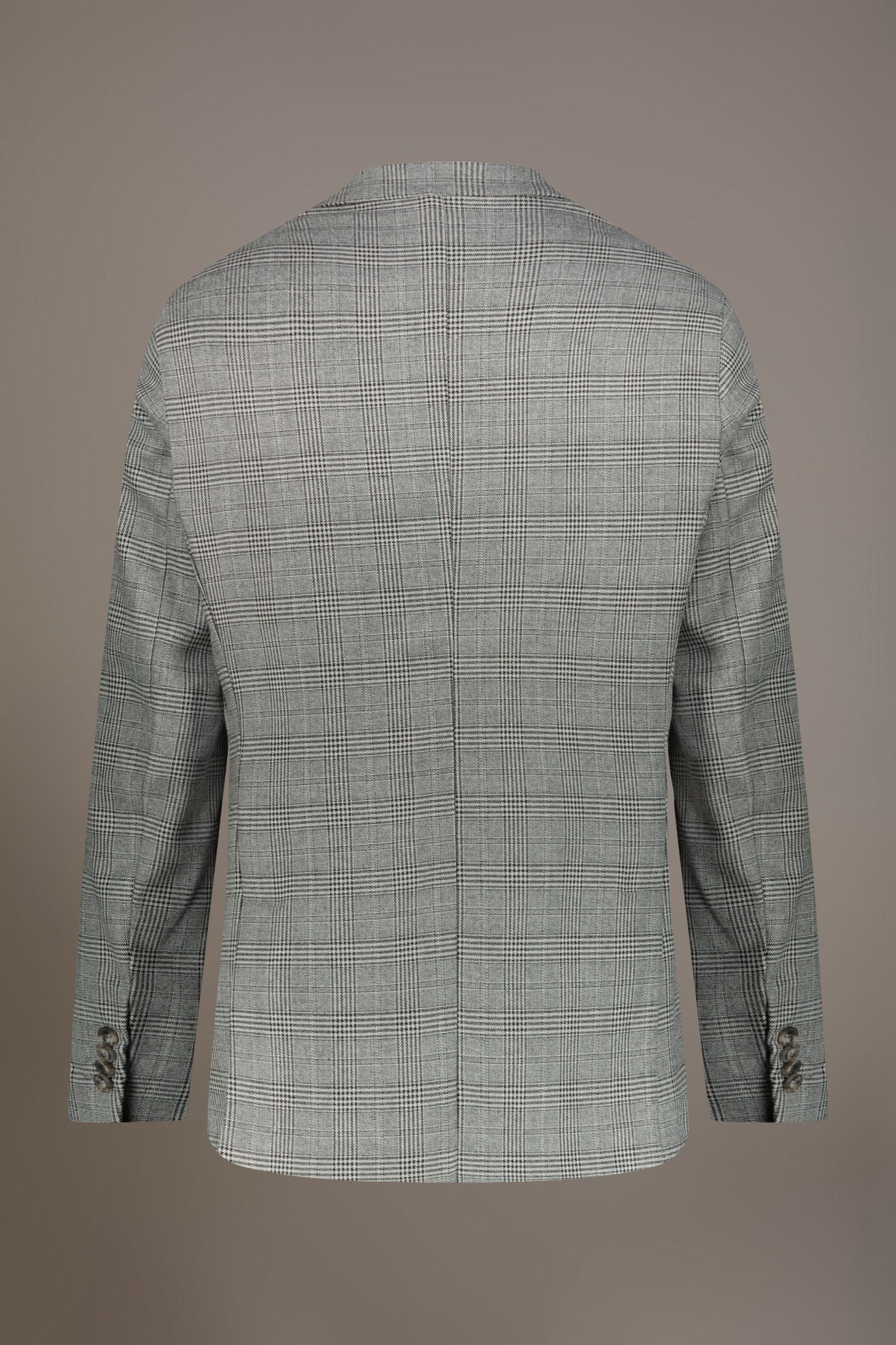 Single-breasted jacket with flap pockets in prince of wales fabric made in Italy