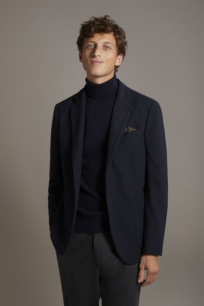 Single-breasted jersey jacket with patch pockets made in Italy