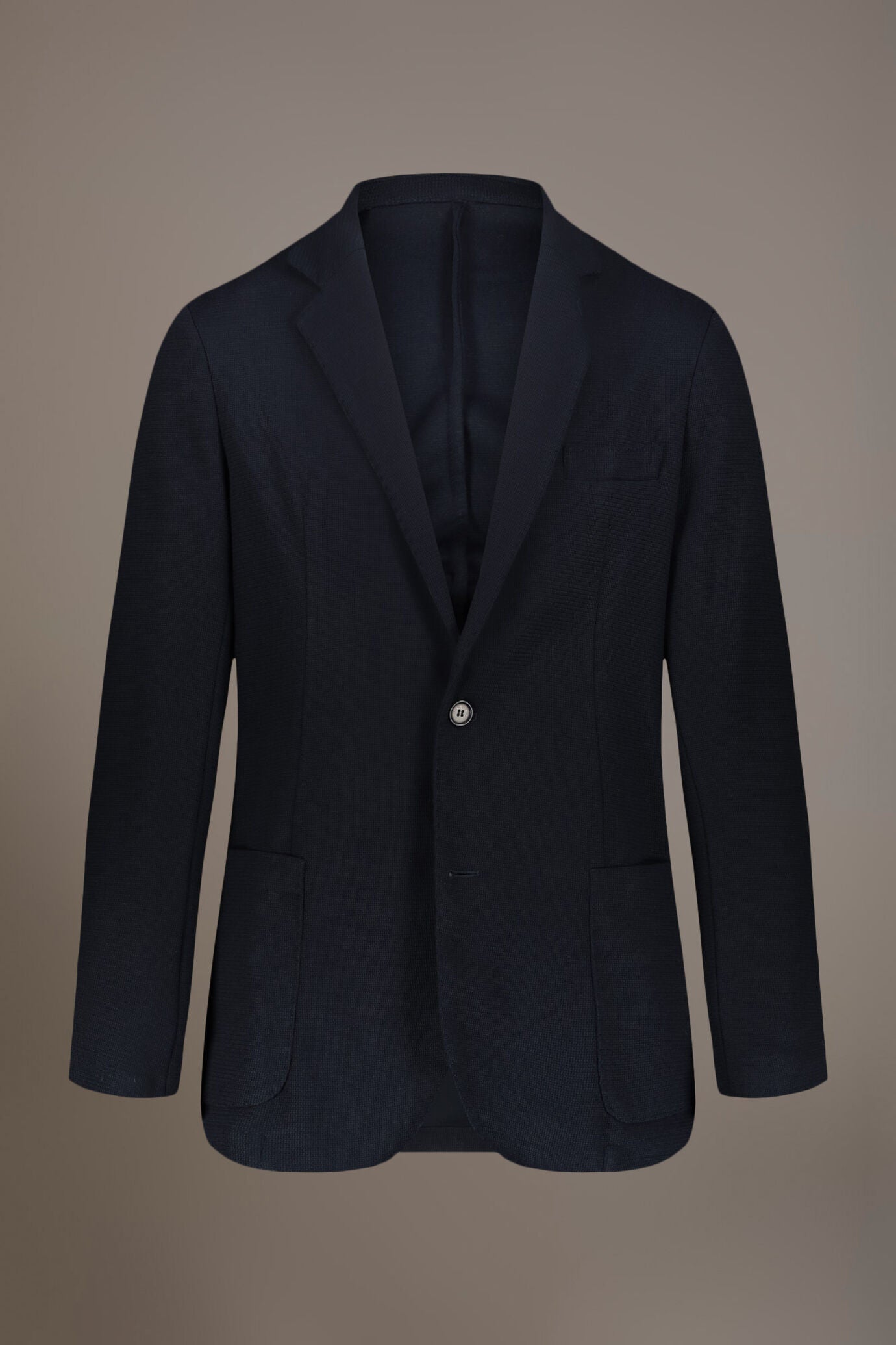 Single-breasted jersey jacket with patch pockets made in Italy