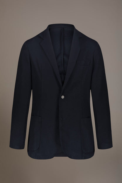 Single-breasted jersey jacket with patch pockets made in Italy