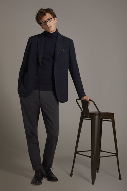 Single-breasted jersey jacket with patch pockets made in Italy