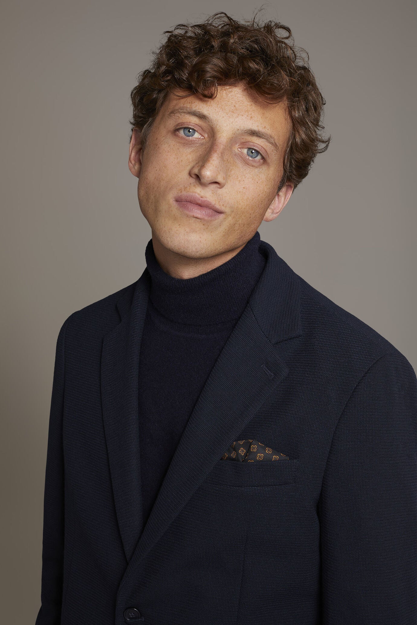 Single-breasted jersey jacket with patch pockets made in Italy