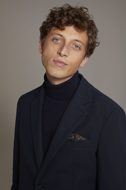 Single-breasted jersey jacket with patch pockets made in Italy