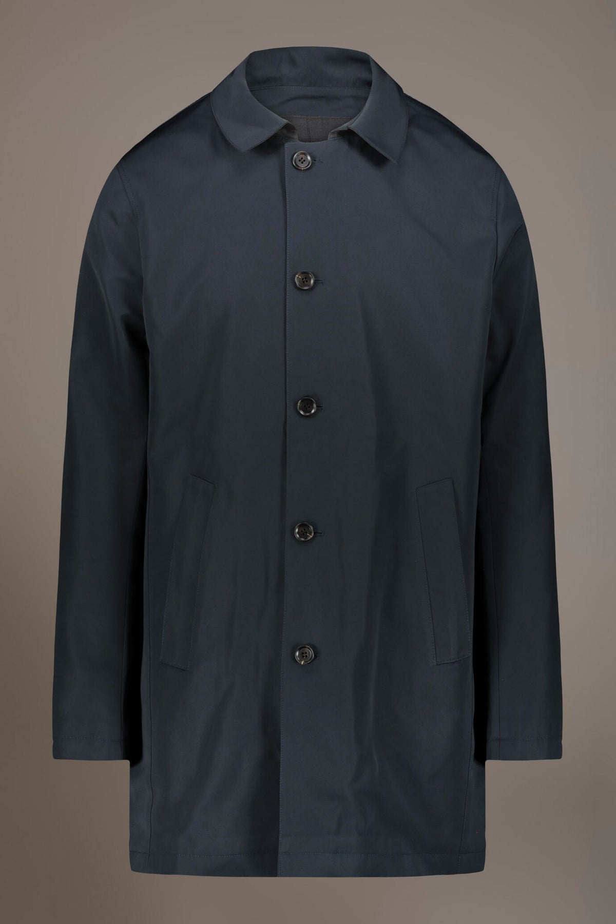 Double face wool blend raincoat in technical fabric