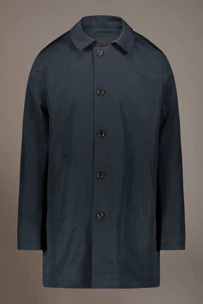 Double face wool blend raincoat in technical fabric