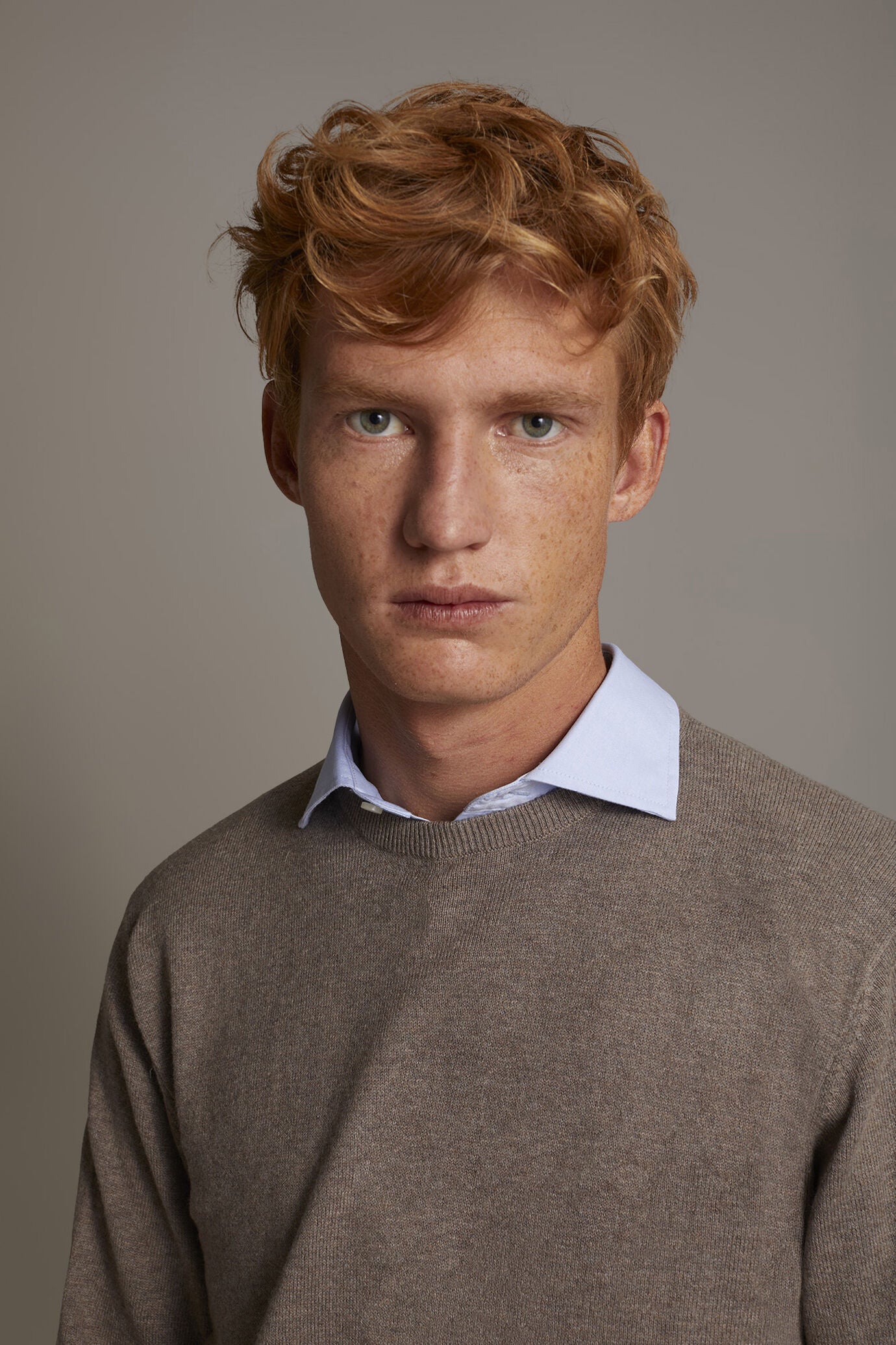 Wool blend round neck sweater
