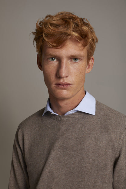 Wool blend round neck sweater
