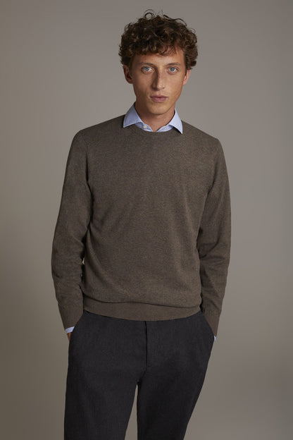Wool blend round neck sweater