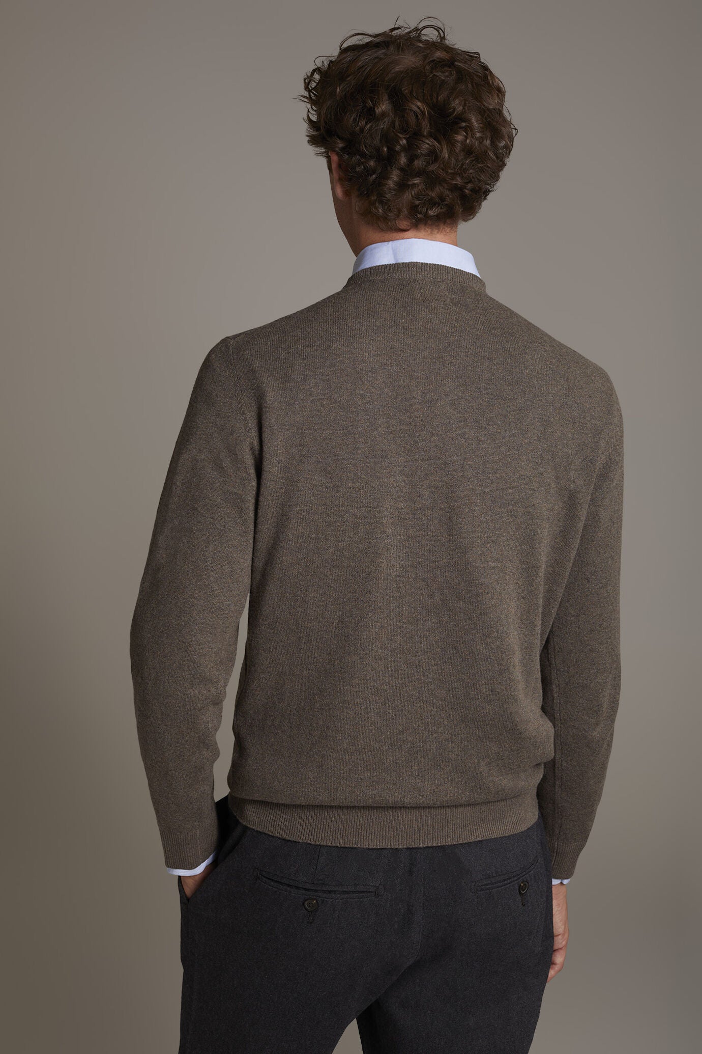 Wool blend round neck sweater
