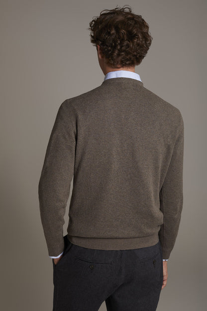 Wool blend round neck sweater