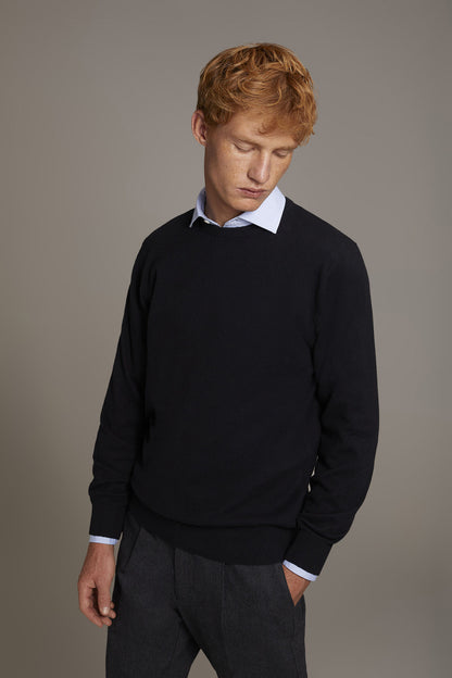Wool blend round neck sweater