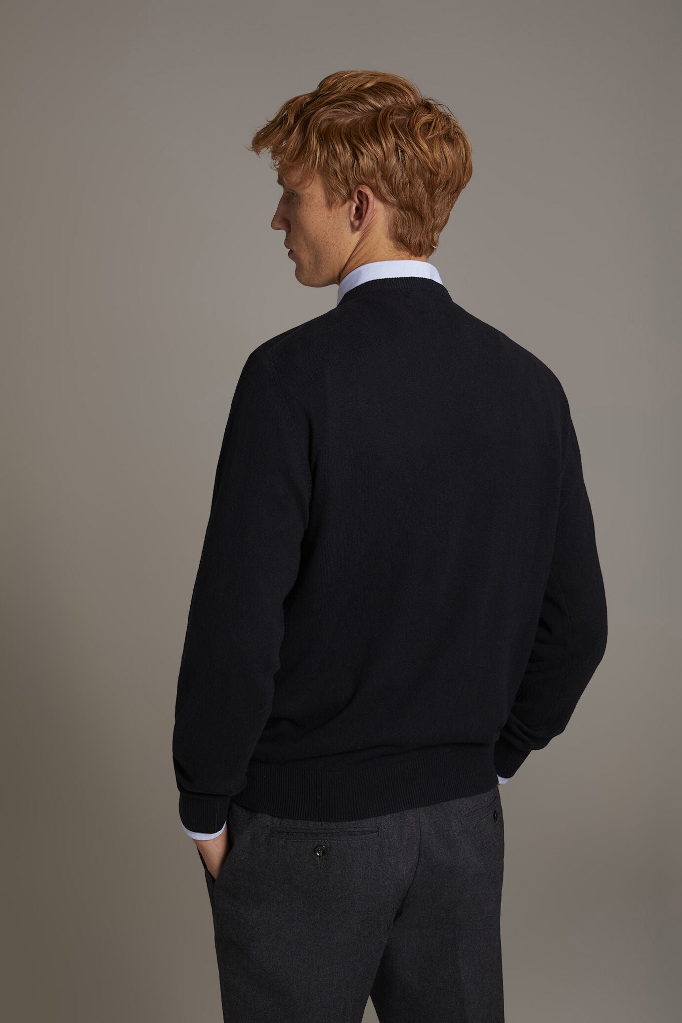 Wool blend round neck sweater