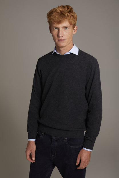 Wool blend round neck sweater