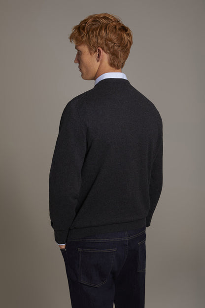 Wool blend round neck sweater