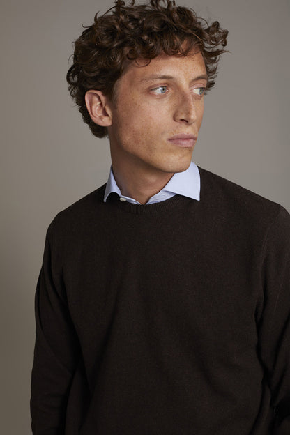 Wool blend round neck sweater