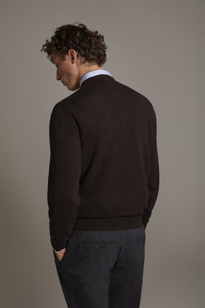 Wool blend round neck sweater