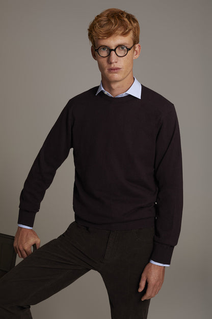 Wool blend round neck sweater